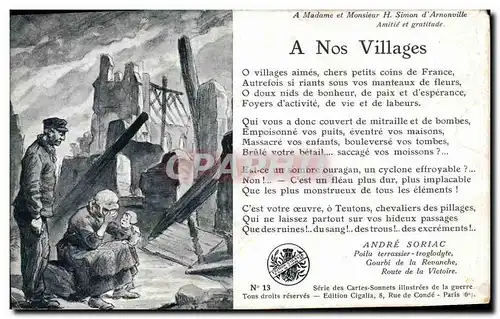 Cartes postales Militaria A nos villages