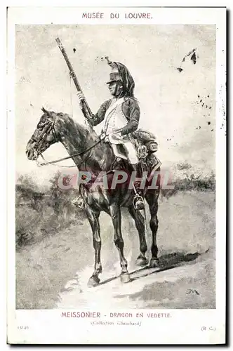 Cartes postales Militaria Musee du Louvre Meissonier Dragon en vedette