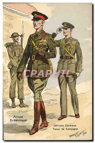 Ansichtskarte AK Militaria Armee britannique Officiers generaux Tenue de campagne