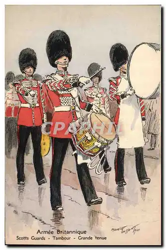 Cartes postales Militaria Armee britannique Tambour Grande tenue