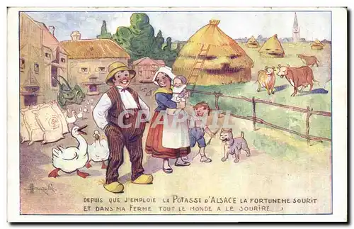 Ansichtskarte AK Publicite Potasse d&#39Alsace Vaches Ferme Chien