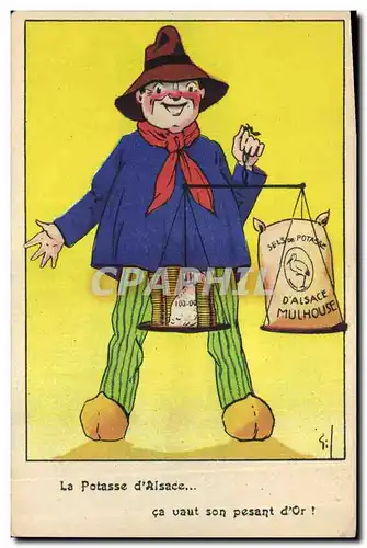 Cartes postales Publicite Potasse d&#39Alsace Cigogne