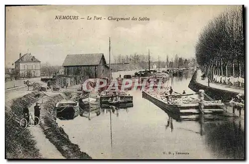 Ansichtskarte AK Ardoisieres Nemours Le port Chargement des sables Peniches Bateaux