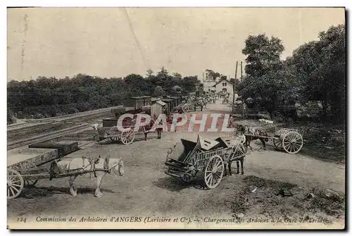 Cartes postales Ardoisieres Commission des ardoisieres d&#39Angers Chargement des ardoises a la gare de Trelaze