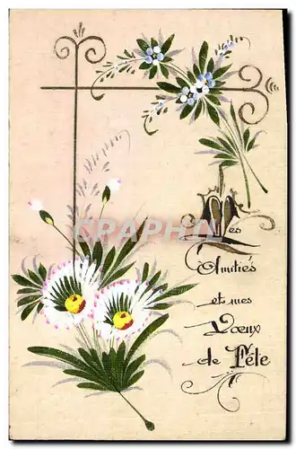 Cartes postales Fantaisie Fleurs (dessin a la main)