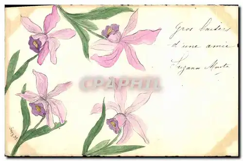 Cartes postales Fantaisie Fleurs (dessin a la main)