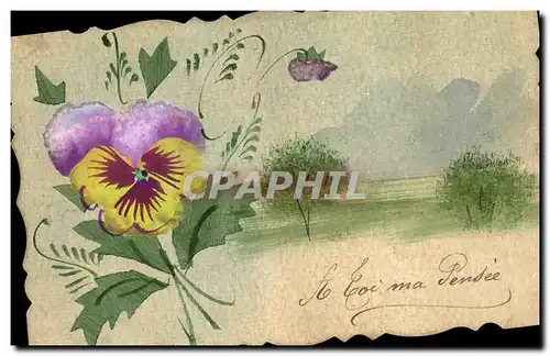 Cartes postales Fantaisie Fleurs (dessin a la main)