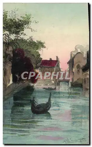 Cartes postales Fantaisie Paysage Venise Italie (dessin a la main)