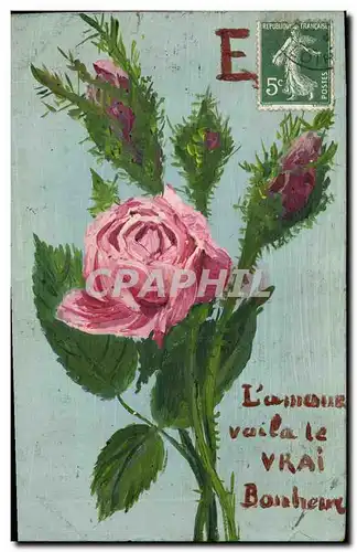 Cartes postales Fantaisie Fleurs (dessin a la main)