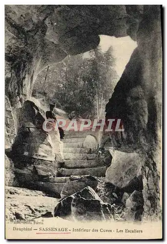 Ansichtskarte AK Grotte Grottes Dauphine Sassenage Interieur des cuves Les escaliers