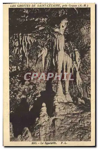 Cartes postales Grotte Grottes de Saint Cezaire pres Grasse Le squelette