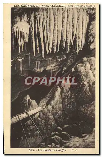 Cartes postales Grotte Grottes de Saint Cezaire pres Grasse Les bords du gouffre