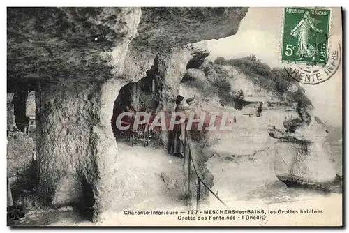 Cartes postales Grotte Grottes Meschers les Bains Les Grottes habitees Grotte des fontaines