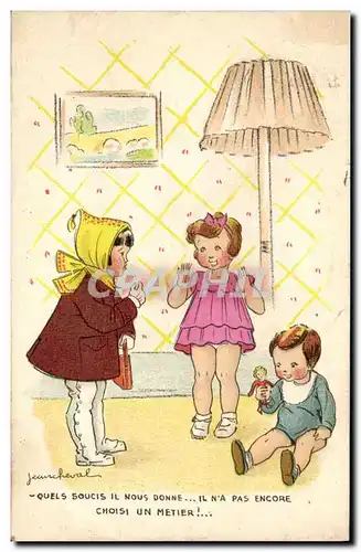 Cartes postales Fantaisie Enfants Poupee Jean Cheval Quels soucis il nous donne