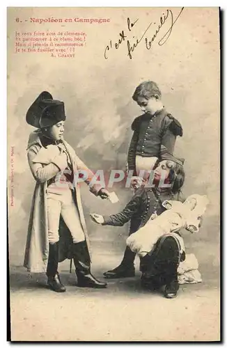 Ansichtskarte AK Fantaisie Enfant Poupee Napoleon en campagne