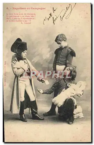 Cartes postales Fantaisie Enfant Poupee Napoleon en campagne