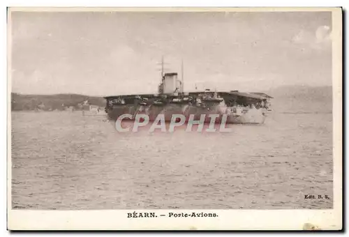 Cartes postales Bateau de Guerre Bearn Porte Avions Aviation