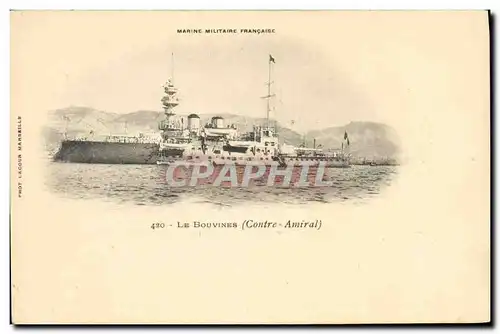Cartes postales Bateau de Guerre Le Bouvines Contre Amiral