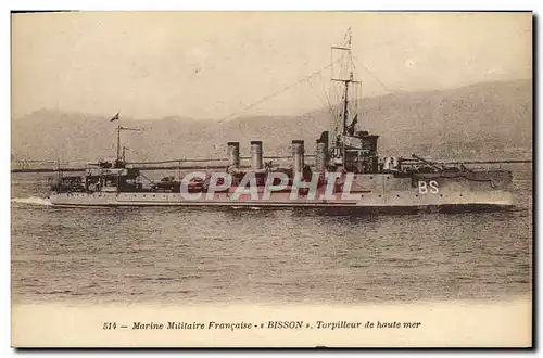 Ansichtskarte AK Bateau de Guerre Bisson Torpilleur de haute mer