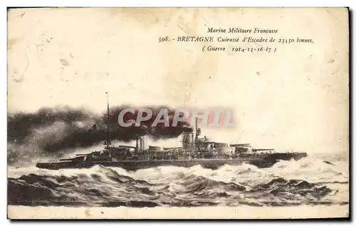 Cartes postales Bateau de Guerre Bretagne Cuirasse d'escadre