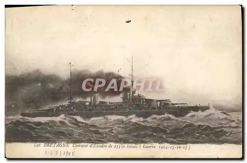 Cartes postales Bateau de Guerre Bretagne Cuirasse d'escadre