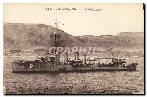 Cartes postales Bateau de Guerre Contre torpilleur Bouclier