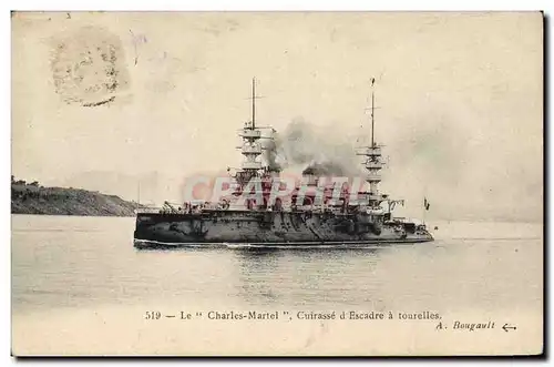 Cartes postales Bateau de Guerre Le Charles Martel Cuirasse d'escadre a tourelles