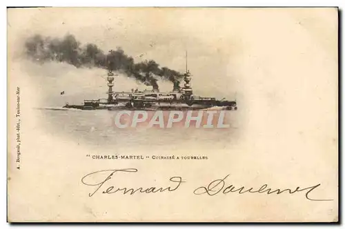 Cartes postales Bateau de Guerre Charles Martel Cuirasse a tourelles