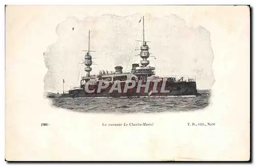 Cartes postales Bateau de Guerre Le cuirasse Charles Martel