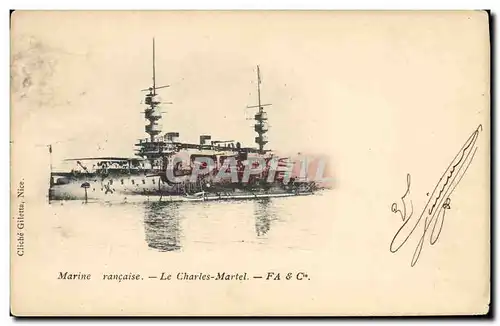 Cartes postales Bateau de Guerre Le Charles Martel