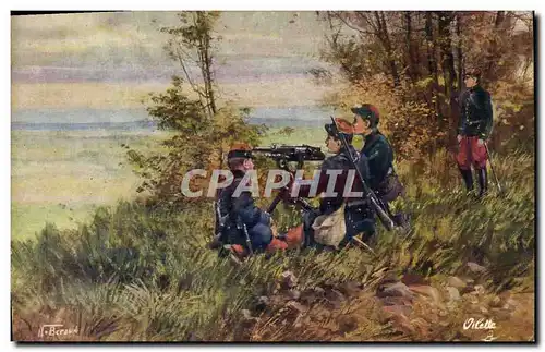 Cartes postales Militaria Emploi de la mitrailleuse Infanterie