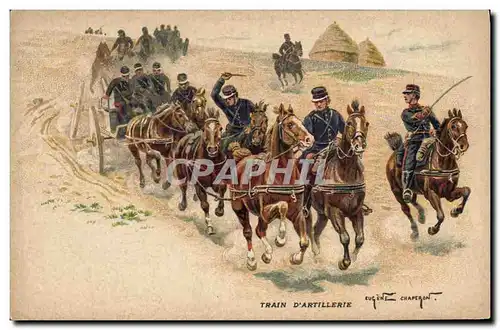 Cartes postales Militaria Train d'artillerie