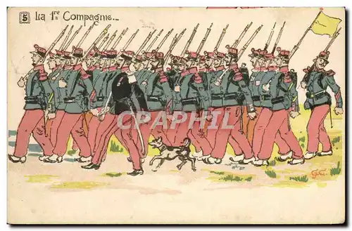 Cartes postales Militaria La 1ere compagnie