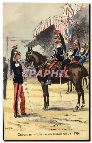 Ansichtskarte AK Militaria Cuirassiers Officiers en grande tenue 1914