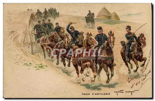 Cartes postales Militaria Train d'artillerie