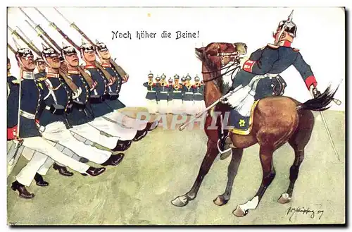 Cartes postales Militaria Noch hoher die Beine