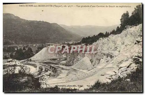 Cartes postales Saulxures sur Moselotte Vosges Vue generale d'une carriere de granit en exploitation