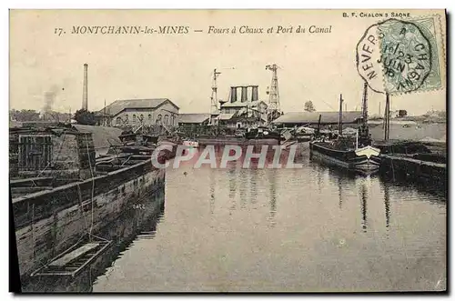 Cartes postales Montchanin les Mines Fours a chaux et port du canal Bateaux