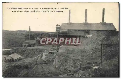 Cartes postales Chaudefonds Carrieres de l'Orchere Vue d'un plan incline et des fours a chaux
