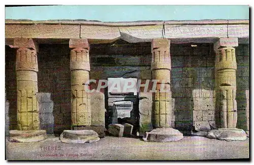 Cartes postales Egypt Egypte Thebes Colonnade de temple Sethos