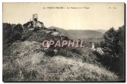 Cartes postales Chateau Pierre Percee Les ruines et le village