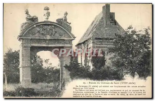 Cartes postales Ruines du Chateau de Sorel