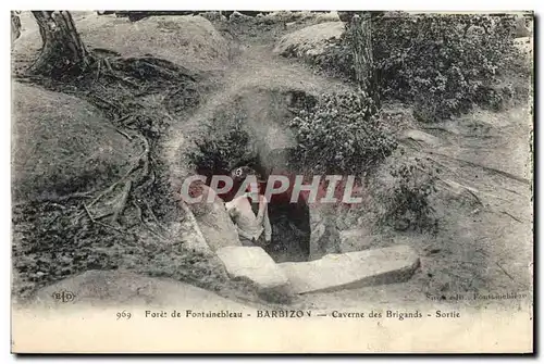 Cartes postales Grotte Grottes Foret de Fontainebleau Barbizon Caverne des Brigands Sortie