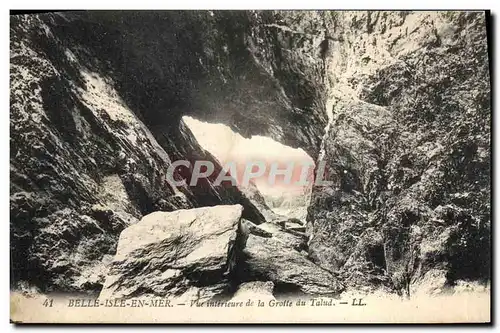 Ansichtskarte AK Grotte Grottes Belle Isle en Mer Vue interieure de la grotte du Talud