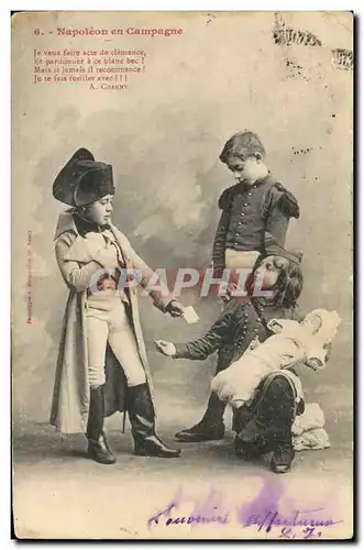 Ansichtskarte AK Fantaisie Enfant Poupee Napoleon en campagne