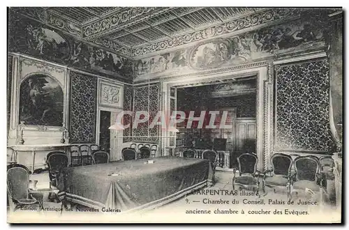 Cartes postales Palais de justice Carpentras Chambre du conseil ancienne chambre a coucher des Eveques