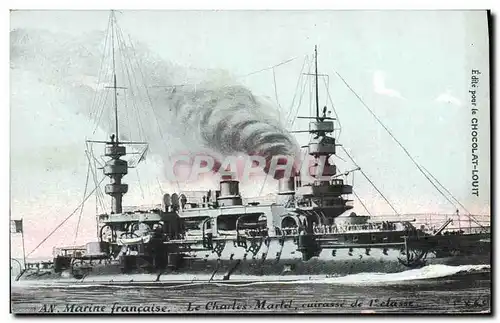 Cartes postales Bateau de Guerre Le Charles Martel Cuirasse de 1ere classe