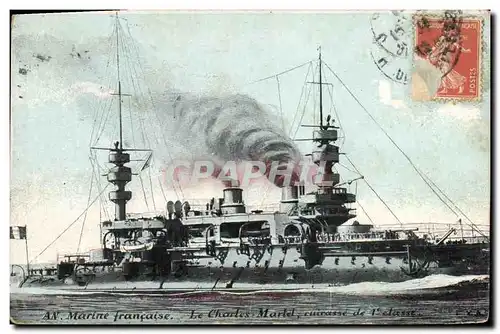 Cartes postales Bateau de Guerre Le Charles Martel Cuirasse de 1ere classe