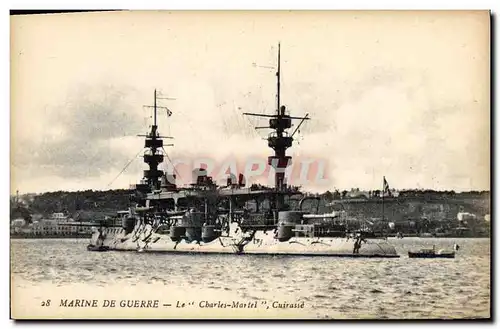 Cartes postales Bateau de Guerre Le Charles Martel Cuirasse