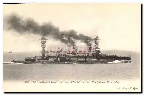 Cartes postales Bateau de Guerre Le Charles Martel Cuirasse d'escadre a tourelles